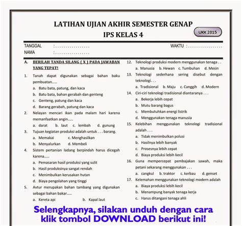 Contoh Lks Ips Sd Kelas 4
