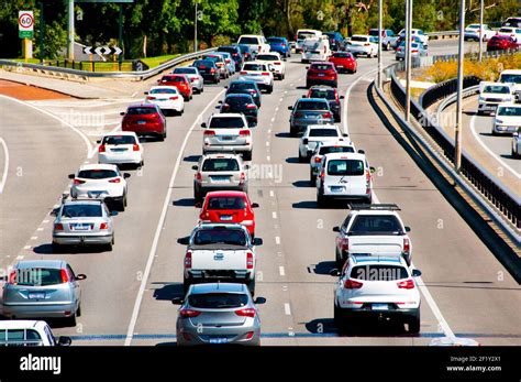 Highway Traffic during Rush Hour Stock Photo - Alamy