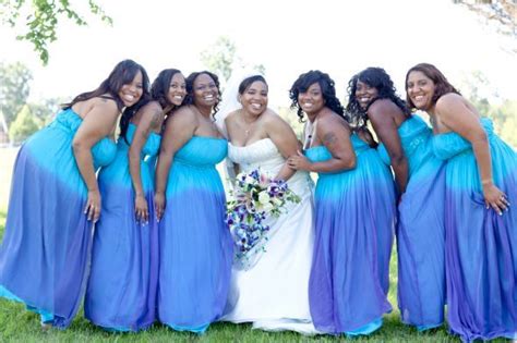 Ombré Bridesmaids Dresses Purple Wedding Dress Silver Bridesmaid
