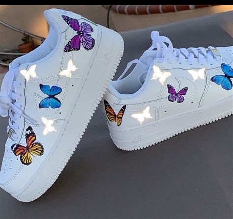 Nike Air Force 1 Butterfly Pack Etsy Butterfly Shoes White Nike