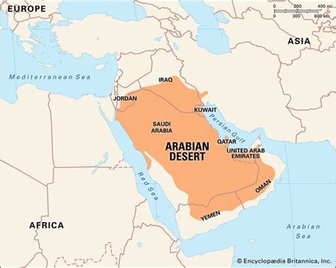Arabian Desert Facts Location Plants Animals And Map