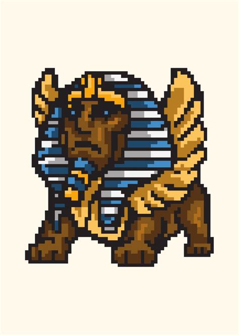 Pixel Art Sphinx Poster By Simon Clement Displate