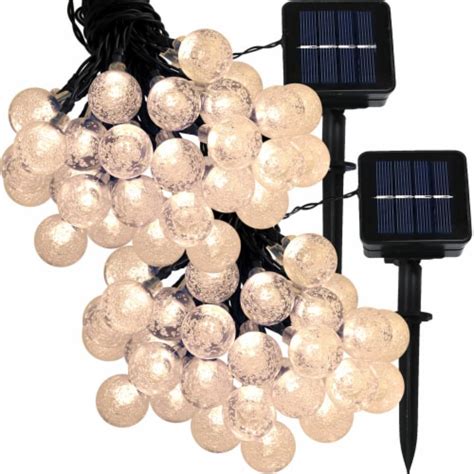 2 Pack Outdoor Solar Globe String Lights 30 Led Warm White 20 Each