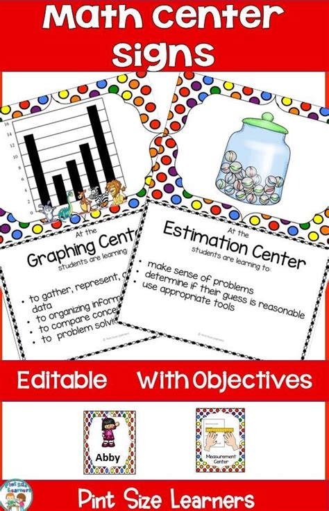 Make Your Math Centers Easy To Manage With These Math Center Signs With