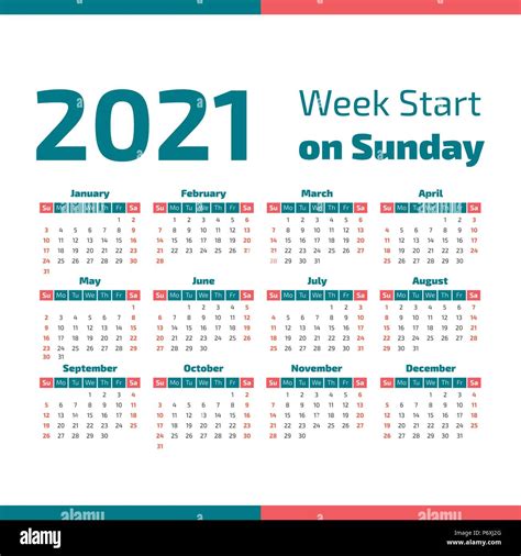 2021 By Week Calendar Printable March