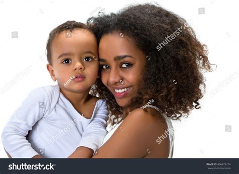 Happy African Ethiopian Mother Playing Her Stock Photo 406872274