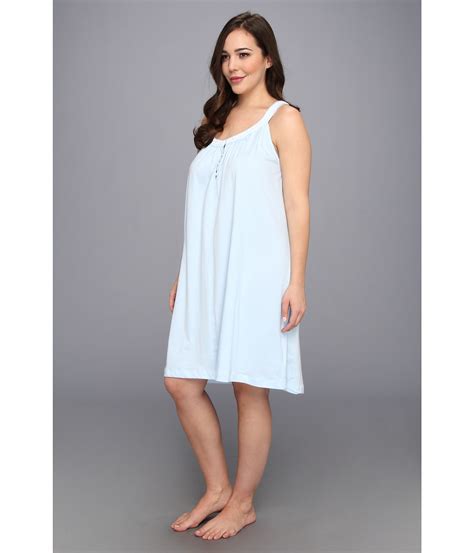 Carole Hochman Plus Size Solid Short Nightgown In Blue Birds Egg Blue Lyst