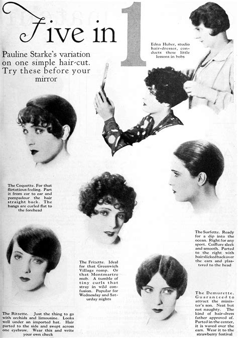 Roaring 1920s Historical Flapper Female Hairstyles Black And White