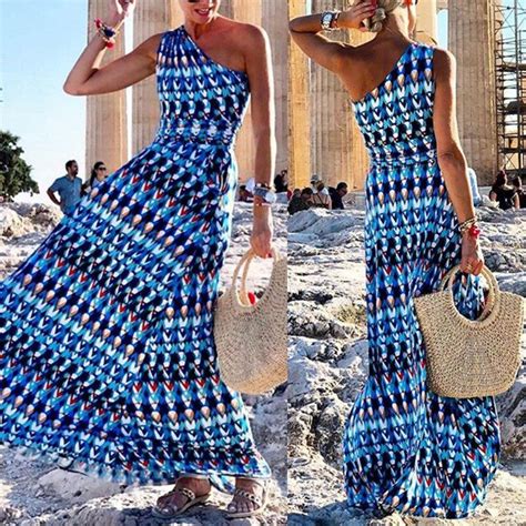 2019 Women Summer Dress Sexy Bohemian Beach Dresses Casual Print Plus