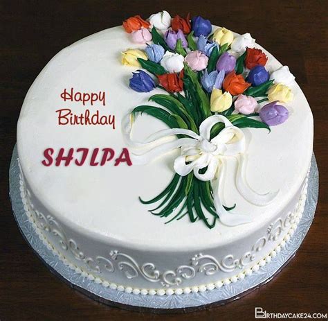 Lovely Flower Bouquet Birthday Cake With Name Edit In 2020 Birthday