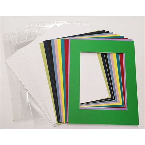 Mixed Colors 12x16 White Picture Mats With White Core For 8x10 Pictures
