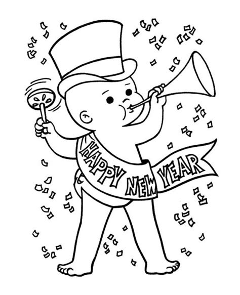 Download Baby New Year In Action On New Years Eve Coloring Page ...