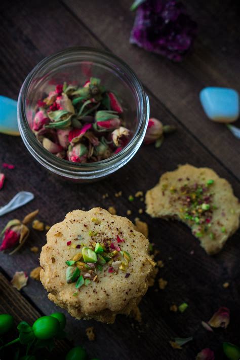 The Pistachio Rose Shortbread Cookies Are Super Light And Buttery