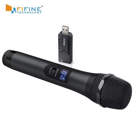 Fifine Wireless Usb Microphone Uhf Handheld Dynamic Mic With Usb
