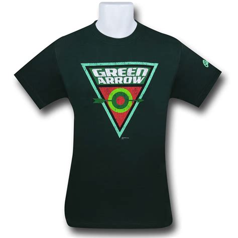Green Arrow Distressed Triangular Logo T Shirt