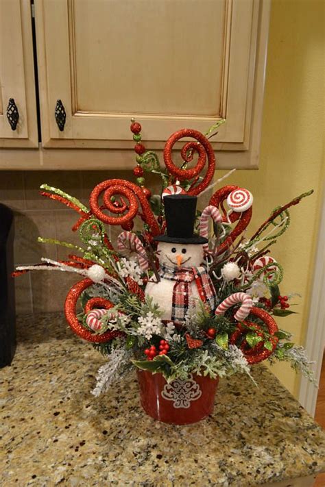 Whimsical Snowman Arrangement Etsy Christmas Crafts Decorations