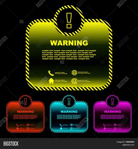 Warning Vector Label Vector And Photo Free Trial Bigstock
