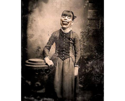 Creepy Vintage Demon Girl Portrait Horror Printable Old Photo Etsy