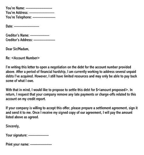 Sample Settlement Offer Letter