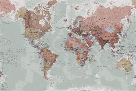 Classic World Map Wallpaper Mural Hovia Mural Mapa Mundial Papel