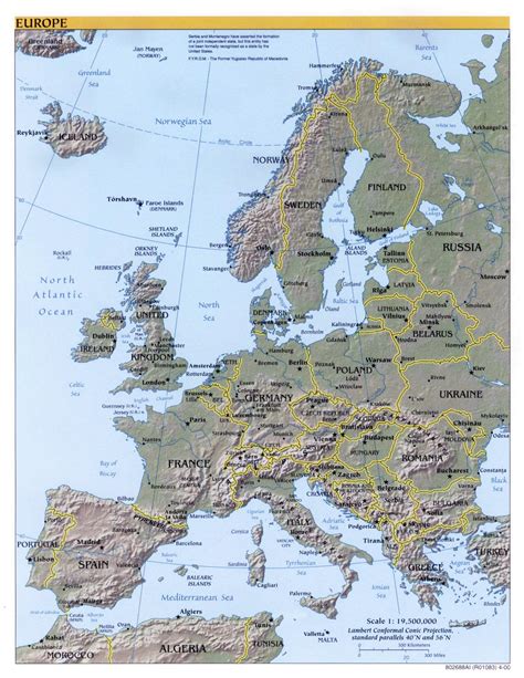 Large Political Map Of Europe 2000 Europe Mapslex World Maps