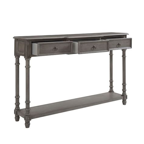 Small Space Distressed Grey Entryway Console Table By