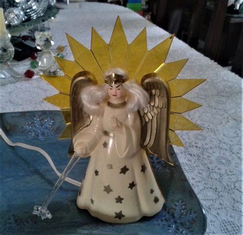 christmas angel tree topper vintage noma angel glo etsy canada christmas angels tree