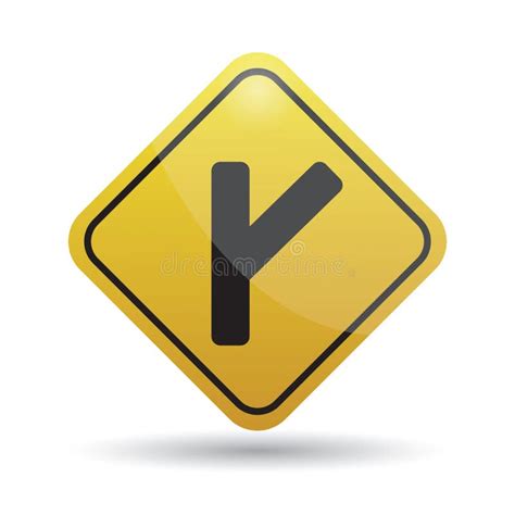 Intersection Ahead Warning Sign Vector Illustration Decorative Design