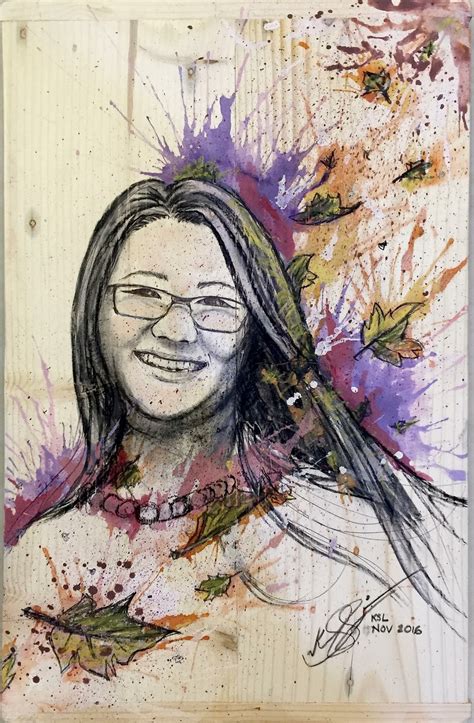 Artist Kristine Soguilon Lim Mixed Media On Wood Portrait