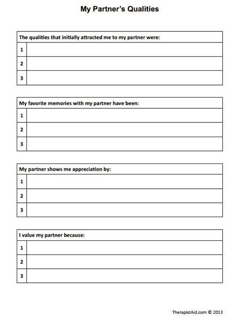 At Home Marriage Counseling Worksheets
