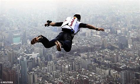 One Giant Leap As A Base Jumper Hurtles Himself Off The Worlds Tallest