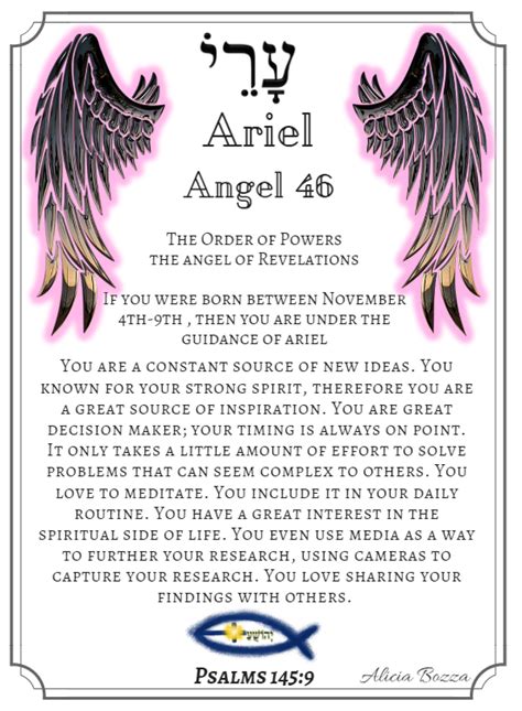 Here Is Your Guardian Angel Of The Day Ariel Names Of Angels Names