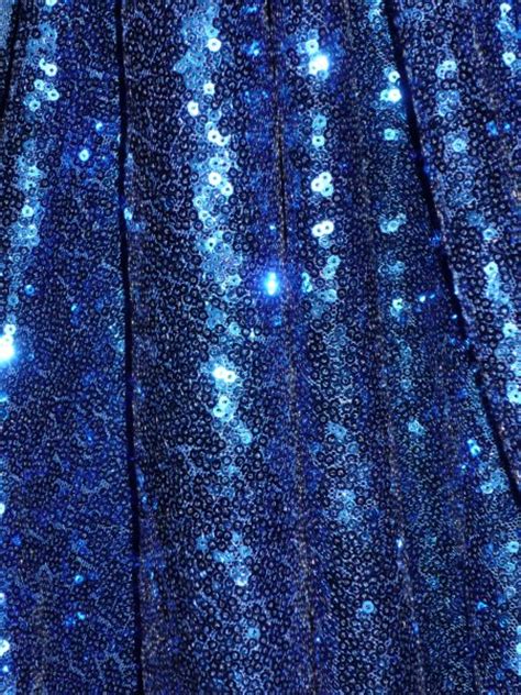 Showtime Fabric All Over Stitched 3mm Sequins Royal Blue Seq53 Rbl