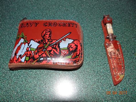 2 Lot 1950s Davy Crockett Billfold Wallet And Knife Antique Price