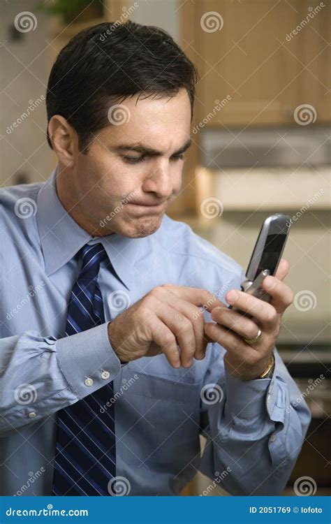 Man Dialing Cell Phone Stock Image Image Of Cell Caucasian 2051769