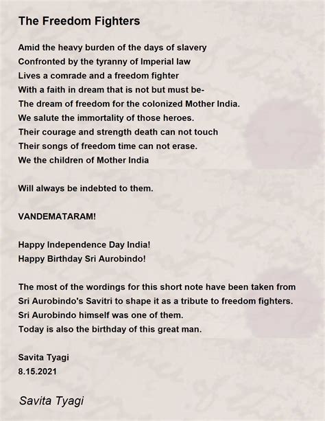 Poem Of Freedom Fighters In English Sitedoct Org