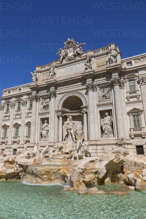 Italy Rome Trevi Fountain Baroque Style Stock Photo