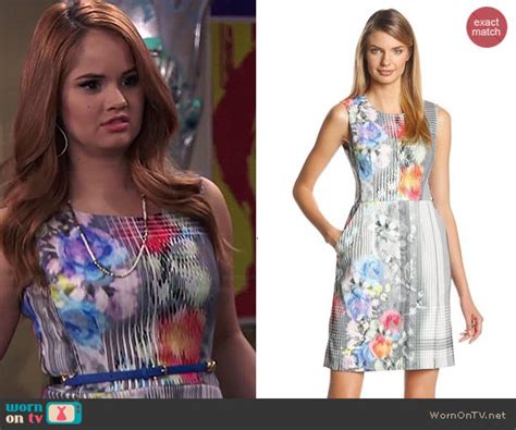 Wornontv Jessies Check And Floral Print Dress On Jessie Debby Ryan Clothes And Wardrobe