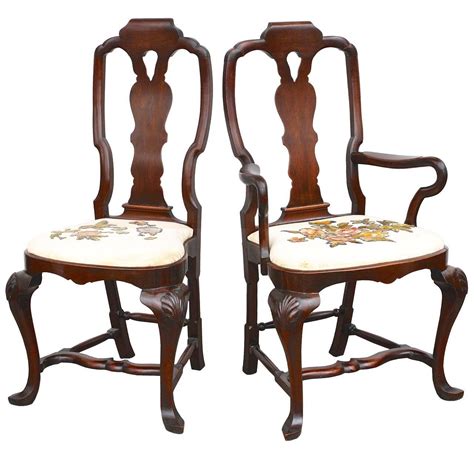 Included are custom washable ivory duck slip covers. FOURTEEN American Queen Anne Revival Dining Chairs at 1stdibs