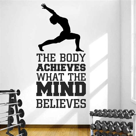 Buy Stickme The Body Achieves What The Mind Believes Yoga Gym