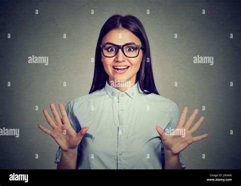 Surprised Young Woman Shouting Isolated On Gray Background Looking At