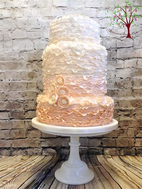 Ombré Ruffles Wedding Cake Decorated Cake By Blossom Cakesdecor