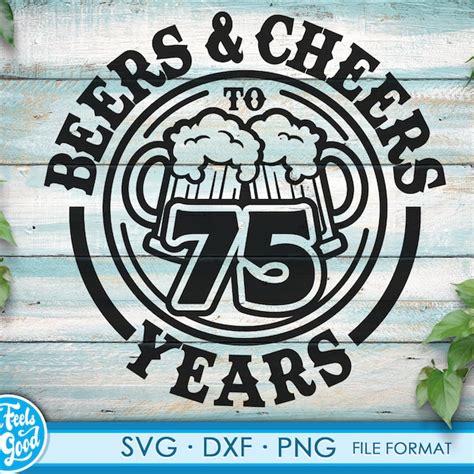 Birthday Cheers To 75 Years Clipart Etsy