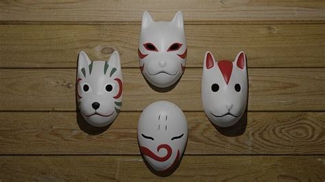 3d Model Anbu Masks From Naruto Vr Ar Low Poly Cgtrader