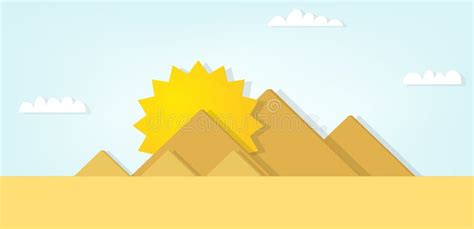 Paisaje Del Vector Con Las Pirámides Egipcias Ilustración Del Vector Ilustración De Desierto