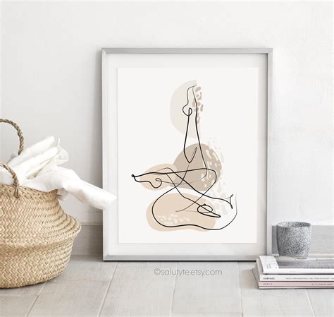 Abstract Single Line Sketch Nude Colors Print Erotic Etsy
