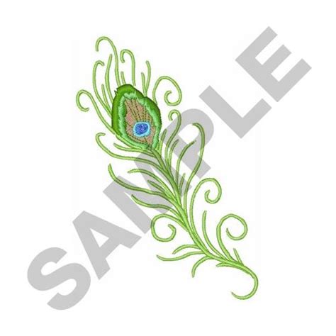 PEACOCK FEATHER LARGER Embroidery Design AnnTheGran