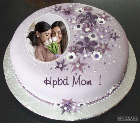 Looking for some best happy birthday cake hd images or happy birthday cake design ideas? Purple Birthday Cake for Mom With Name And Photo in 2020 | Happy birthday mom cake, Mom cake ...