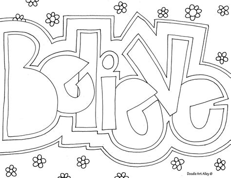 Free Printable Word Coloring Pages From Doodle Art Alley Coloring