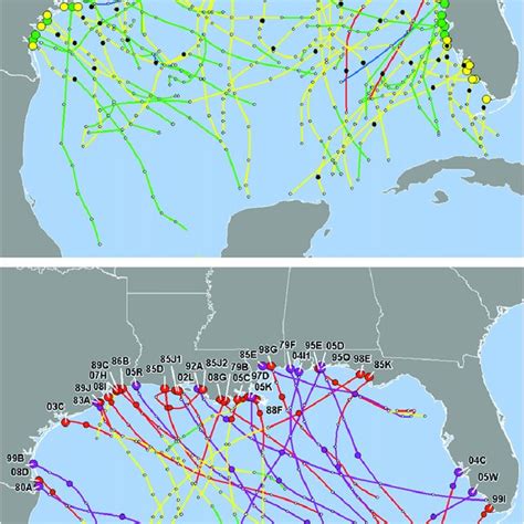 Hurricane Camille 1969 Track Superposed On The Average June November